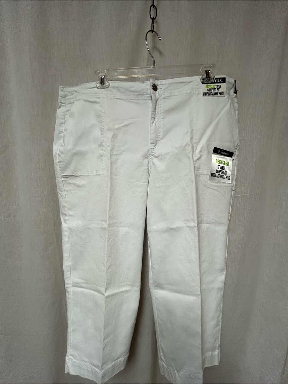 White denim twill women’s jeans size 22W wide leg NWT - Picture 3 of 7